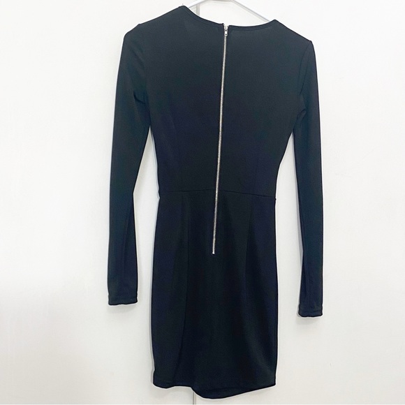 YOINS keyhole neck open abdomen long sleeve knit dress exposed back zipper XS - Picture 3 of 4